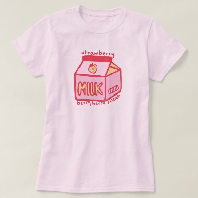 Camiseta Berry Berry Sweet Strawberry Milk (Diseño del anverso)