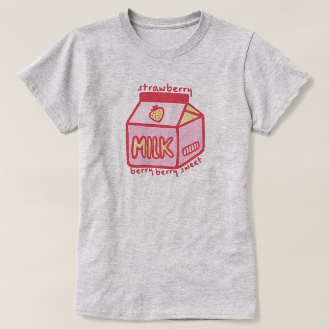 Camiseta Berry Berry Sweet Strawberry Milk (Diseño del anverso)
