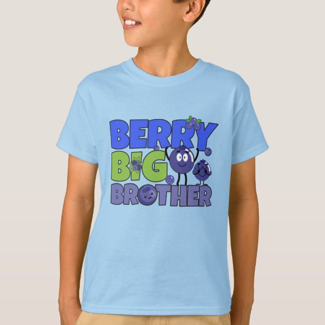 Camiseta Berry Big Brother - Sibling Blueberry Pun (Anverso)