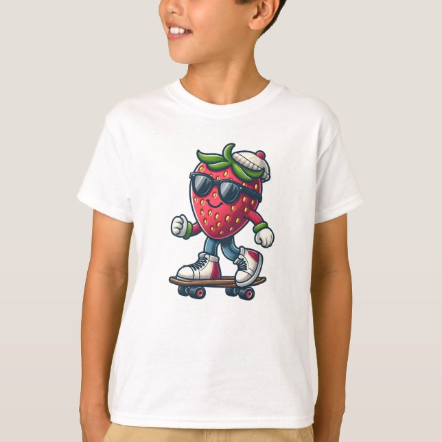 Camiseta Berry Guay Skater - Kawaii Strawberry (Anverso)