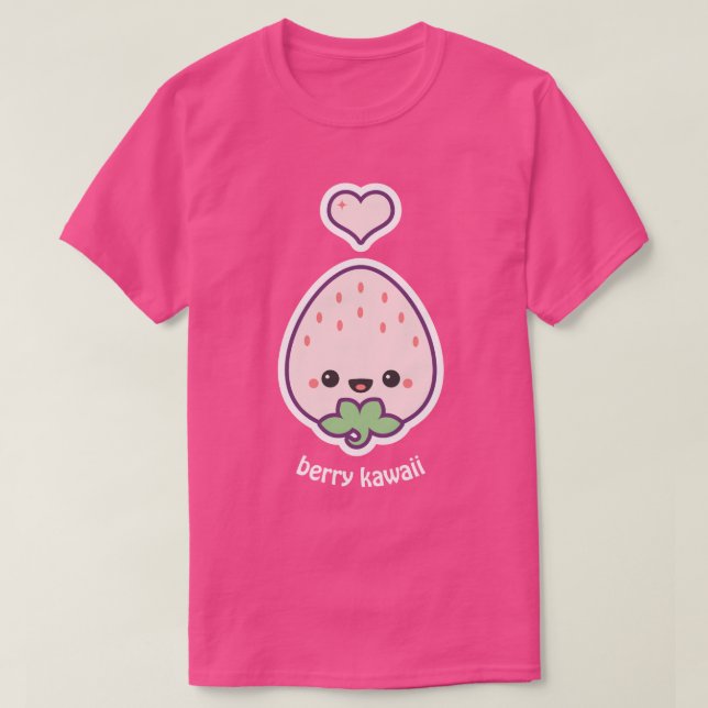 Camiseta Berry Kawaii Pink Strawberry (Diseño del anverso)