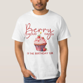 Camiseta Berry Orgulloso Papi Fresas Pastel de primer cumpl