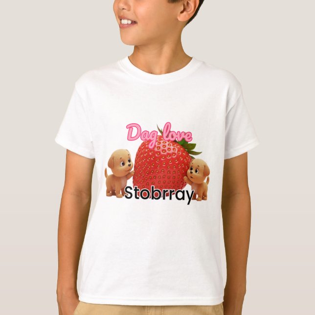 Camiseta "Berry Paws: Perro Love & Strawberry Design" (Anverso)