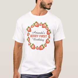 Camiseta Berry primer cumpleaños Berry Chica red Strawberri