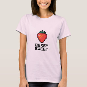Camiseta Berry Sweet Pixel Art Strawberry - Minimalista lin