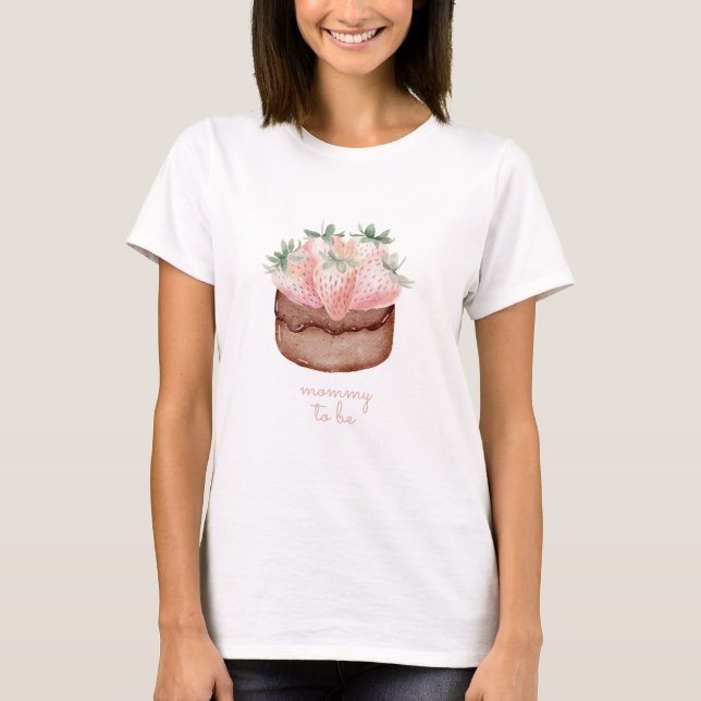 Camiseta Berry Sweet Strawberry Cupcake Baby Shower mami (Anverso)