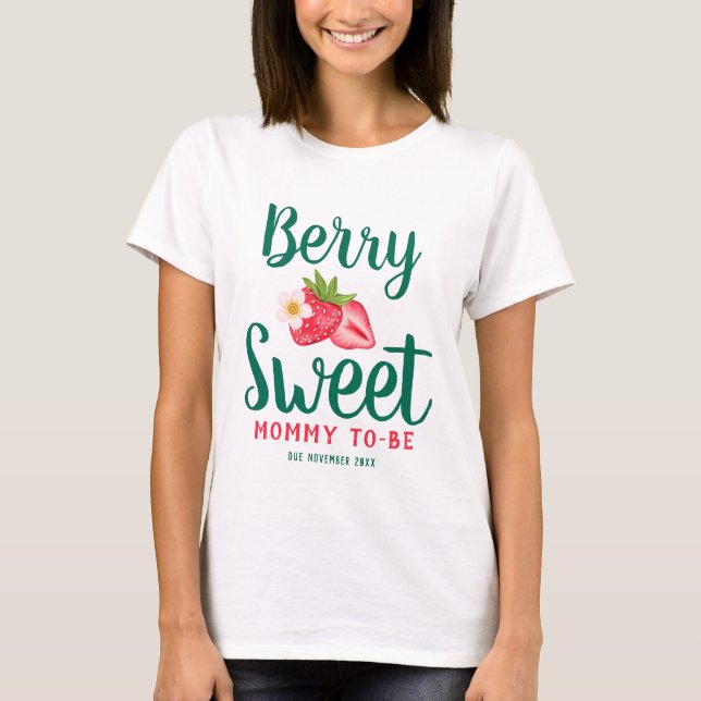 Camiseta Berry Swemy To Be Strawberry Baby Shower (Anverso)