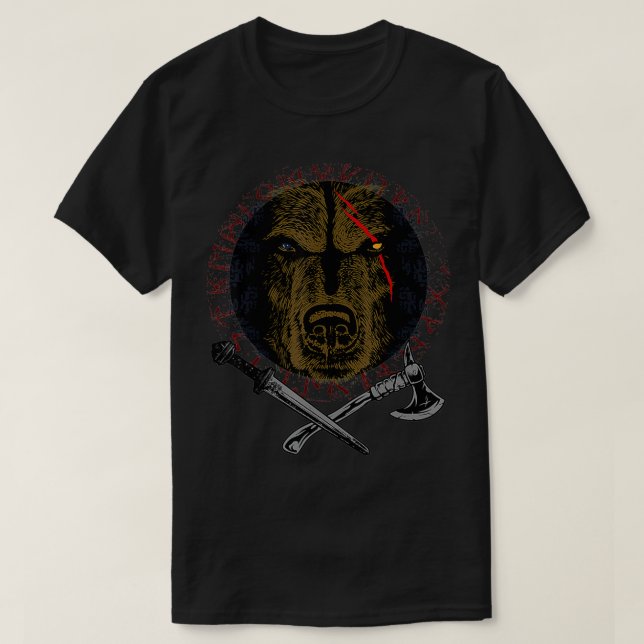 Camiseta Berserker Odin Grizzly Bear Viking (Diseño del anverso)