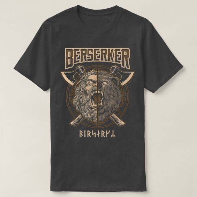 Camiseta Berserker Viking Norse Pagan Bear Warrier (Diseño del anverso)