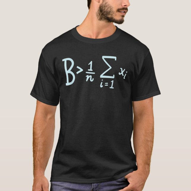 Camiseta Bes Mayor Que Promedio, Divertidas Matemáticas (Anverso)