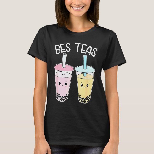 Camiseta Bes Teas Boba Tea Besties Bubble Tea Cute Boba Bes (Anverso)