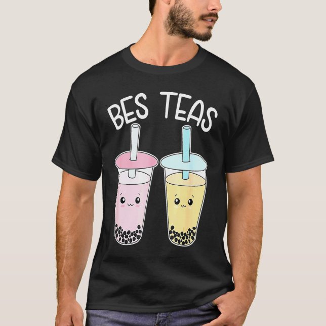 Camiseta Bes Teas Boba Tea Besties Bubble Tea Cute Boba Bes (Anverso)