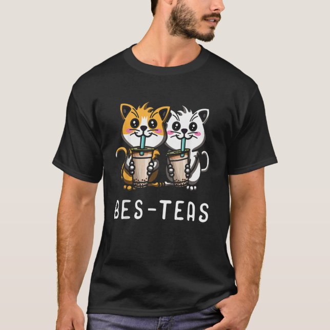Camiseta Bes Teas Cat  Bubble Milk Tea Domestic Cat Boba Te (Anverso)