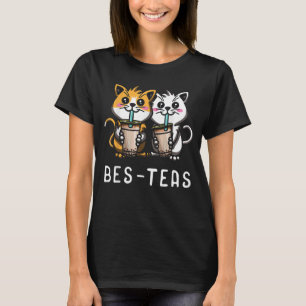 Camiseta Bes Teas Cat Burbuja Leche Té doméstico gato Boba 