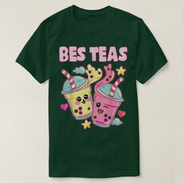 Camiseta Bes Teas Cute Bubble Tea Bestial Mejor Amigo Kawai (Diseño del anverso)