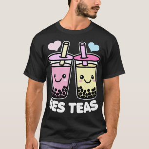 Camiseta Bes Teas Cute Kawaii Bubble Tea Pun Bestis