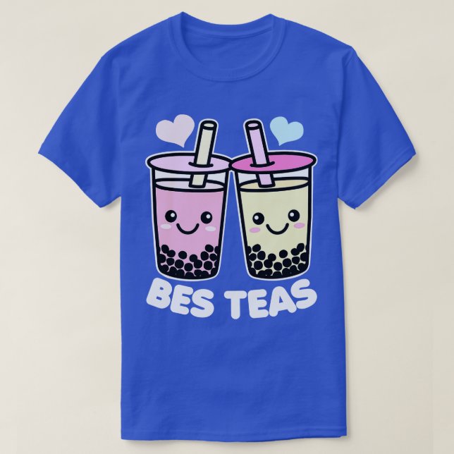Camiseta Bes Teas Cute Kawaii Bubble Tea Pun Bestis (Diseño del anverso)