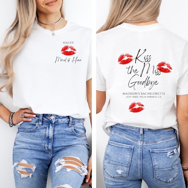 Camiseta Besa a la señorita Adiós doncella de honor (Subido por el creador)