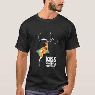 Camiseta Besa a quien quieras diversidad pansexual lesbiana