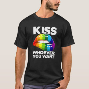 Camiseta Besa a quien quieras diversidad pansexual lesbiana