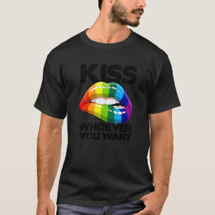 Camiseta Besa a quien quieras diversidad pansexual lesbiana