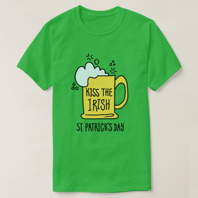Camiseta Besa la Cerveza Irlandesa Día de San Patricio (Diseño del anverso)