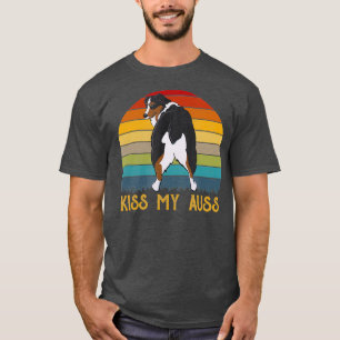 Camiseta Besa mi divertido Aie Mom Australian Shepherd 70