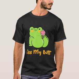 Camiseta Besa mi Rana Verde Butt, Rana divertida, divertida