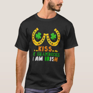 Camiseta Besa Mis Shamrock Soy Irlandés Gracioso Patrick S