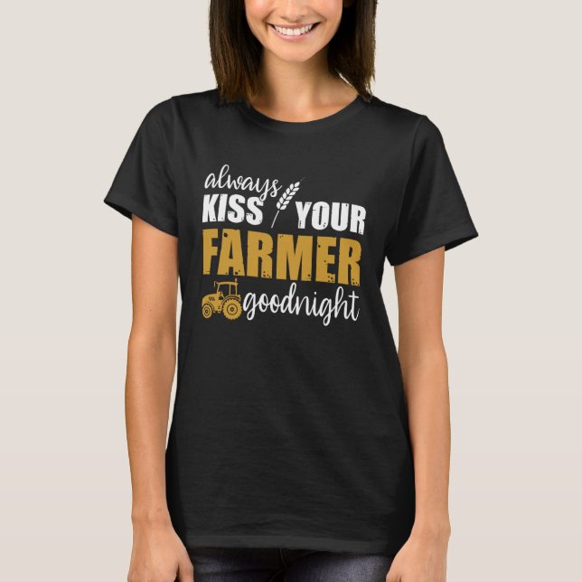 Camiseta Besa siempre a tu agricultor Tractor de papa agric (Anverso)