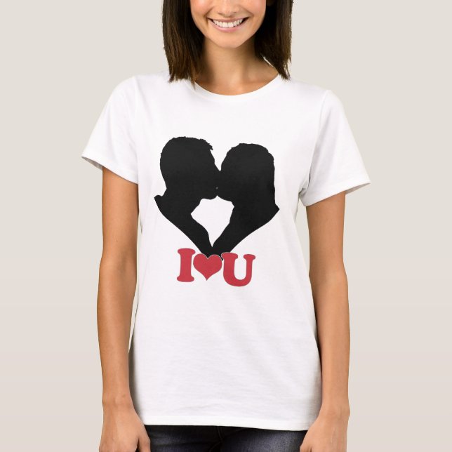 Camiseta Besada en pareja con ♥ U (Anverso)