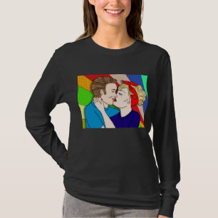 Camiseta Besada en pareja de estilo pop de los años 50 del 