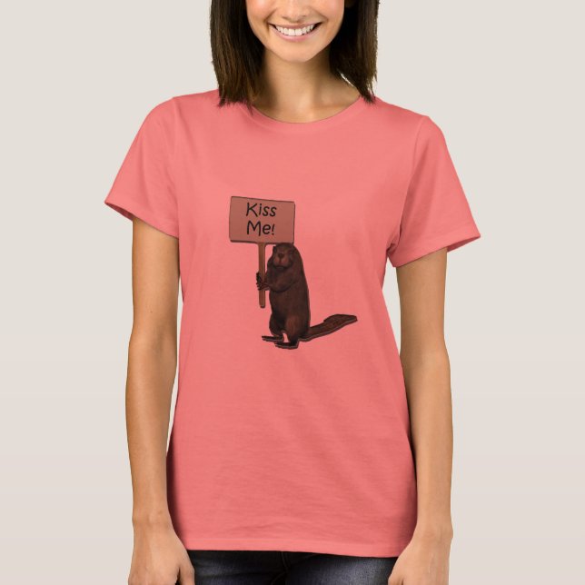 Camiseta ¡Bésame! Beaver (Anverso)
