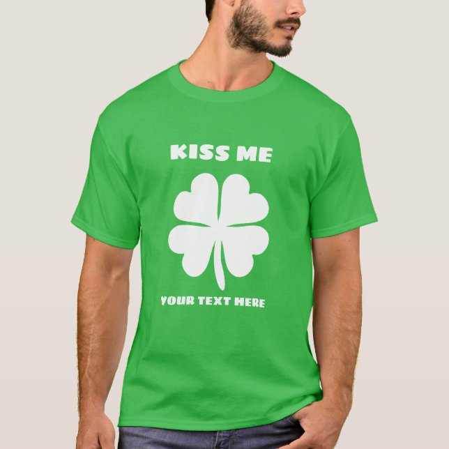 Camiseta Bésame el gracioso Día de San Patricio personaliza (Anverso)