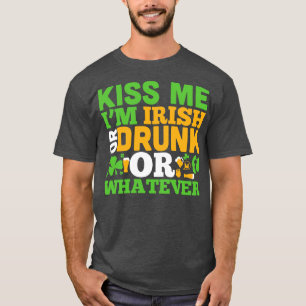 Camiseta Bésame, estoy borracho, irlandés o cualquier blanc