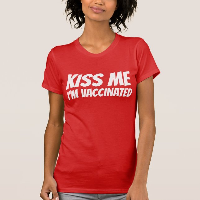Camiseta Bésame, estoy vacunado, Día de San Valentín divert (Anverso)