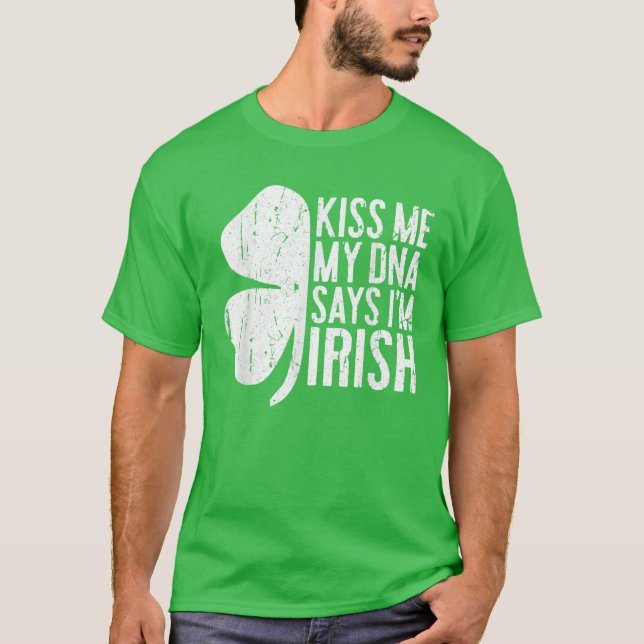 Camiseta Bésame mi ADN dice que soy irlandés T Funny St Pat (Anverso)