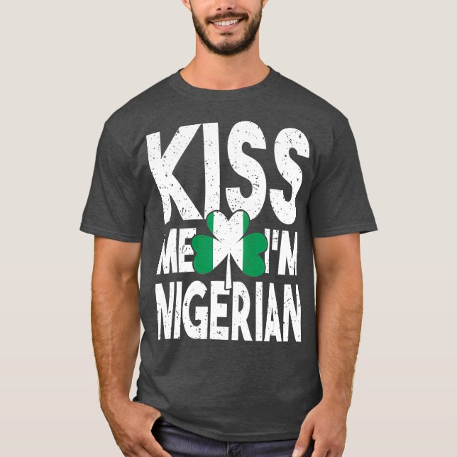 Camiseta Bésame mi Día de la Bandera de Nigeria (Anverso)