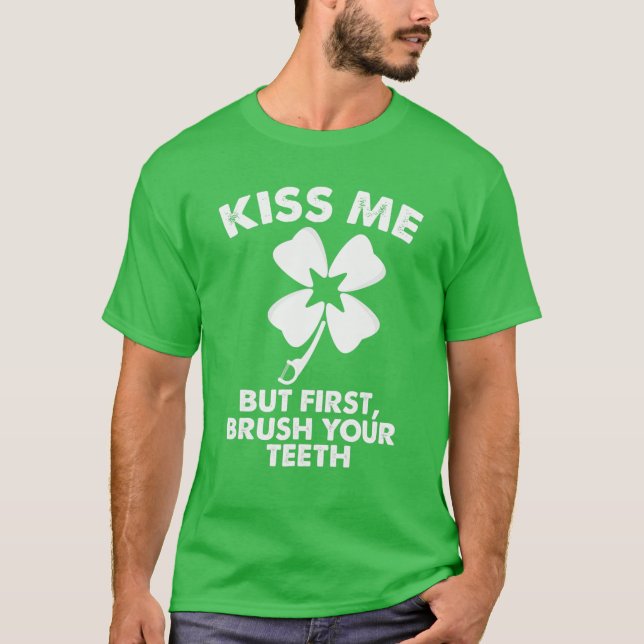 Camiseta Bésame Pero Primero Cepíllate Los Dientes Divertid (Anverso)