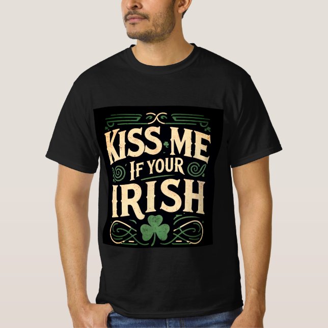 Camiseta Bésame si eres irlandés - Día de San Patricio (Anverso)