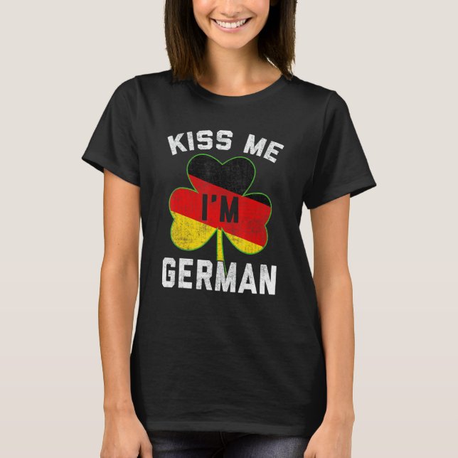 Camiseta Bésame Soy Alemán Día St Patrick S Alemania Gracio (Anverso)