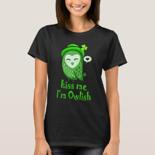 Camiseta Bésame, soy búho St Patrick's Day Green Owl con