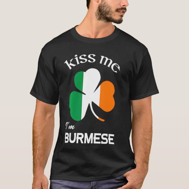 Camiseta Bésame Soy El Chamrock Birmano St Patrick S Da (Anverso)