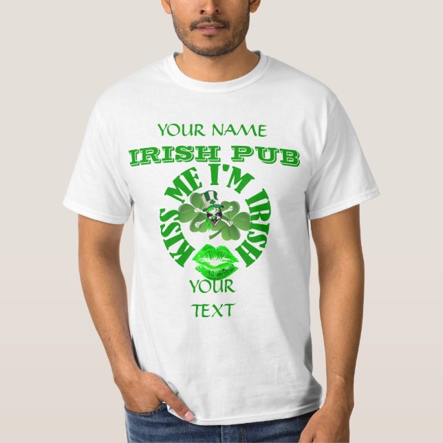 Camiseta Bésame soy el Día de San Patricio Irlandés (Anverso)
