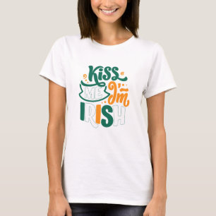 Camiseta Bésame soy el Día de San Patricio Irlandés