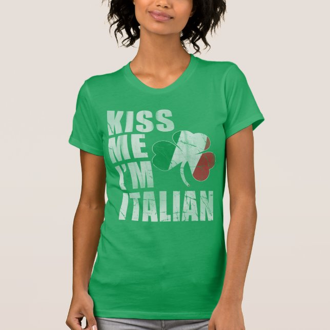 Camiseta Bésame soy el Día italiano de San Patricio (Anverso)