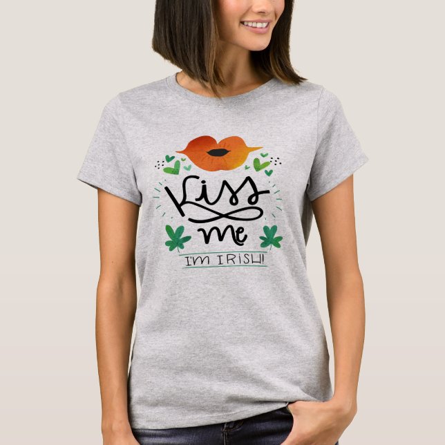 Camiseta Bésame soy el Irish St, los símbolos de Patrick (Anverso)