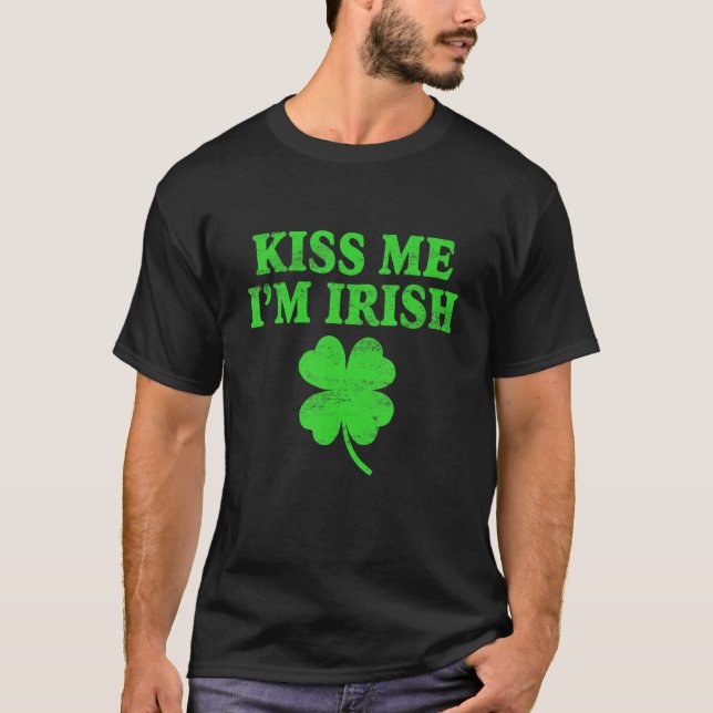 Camiseta Bésame soy el irlandés gracioso Shamrock St Patric (Anverso)