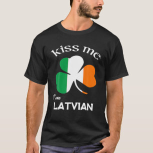Camiseta Bésame soy el letón Shamrock Latvia St. Patrick's