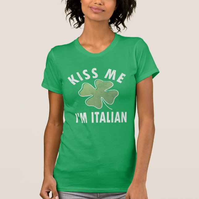 Camiseta Bésame soy el regalo italiano del Día de San Patró (Anverso)